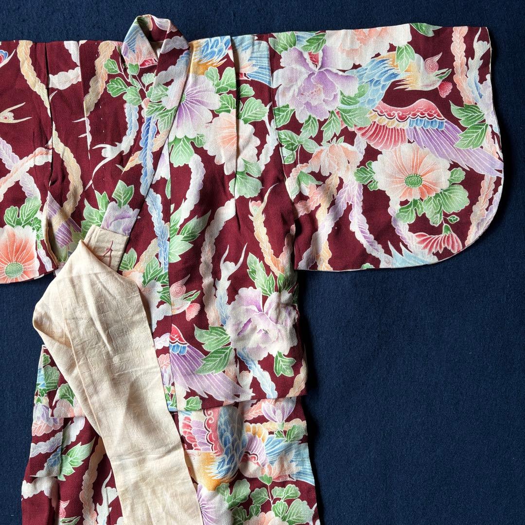 2606 アンティーク子ども着物錦紗襦袢9枚おまとめ売り材料正絹