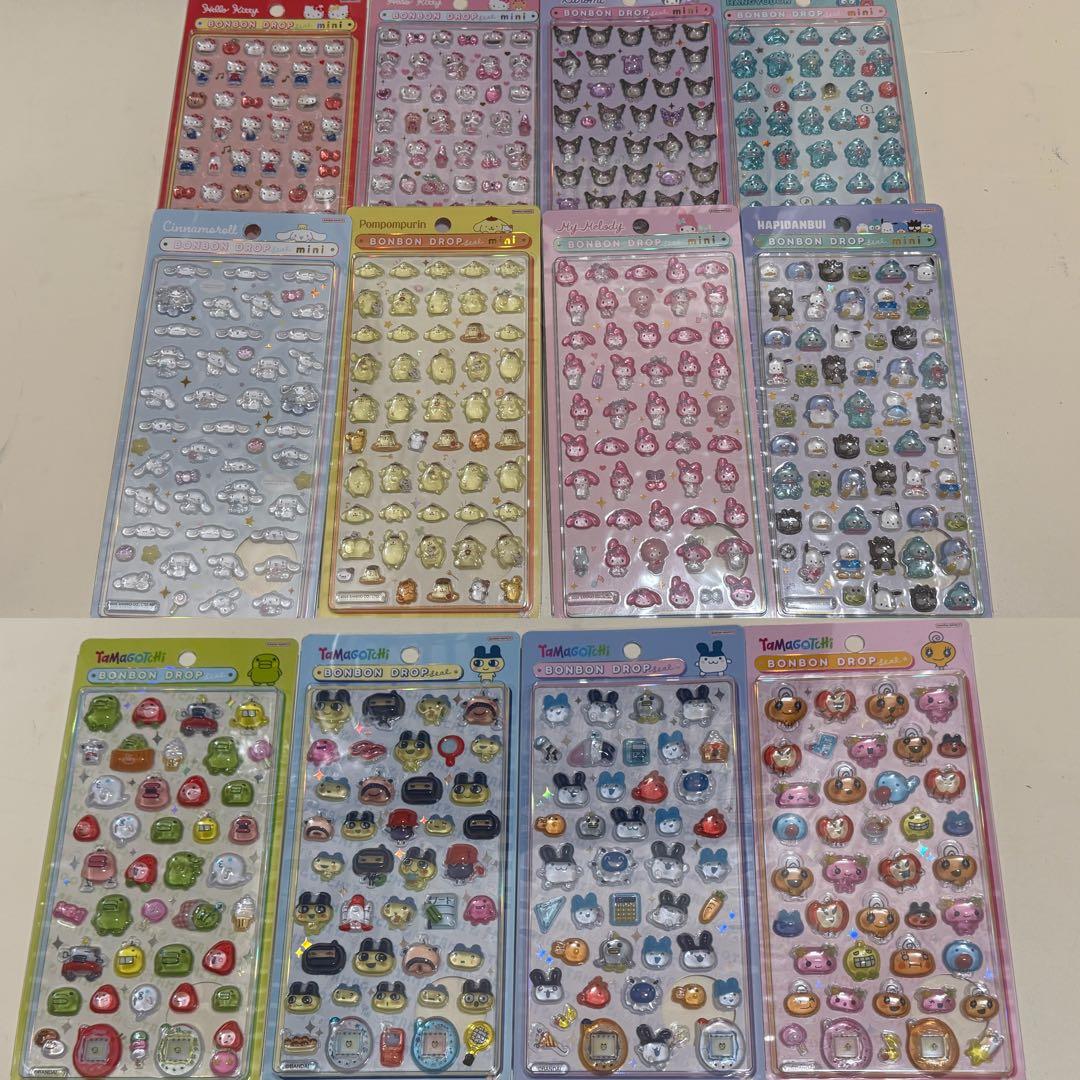 [正規品]ボンボンドロップシール　たまごっち　サンリオ　ミニ全種　12点セット