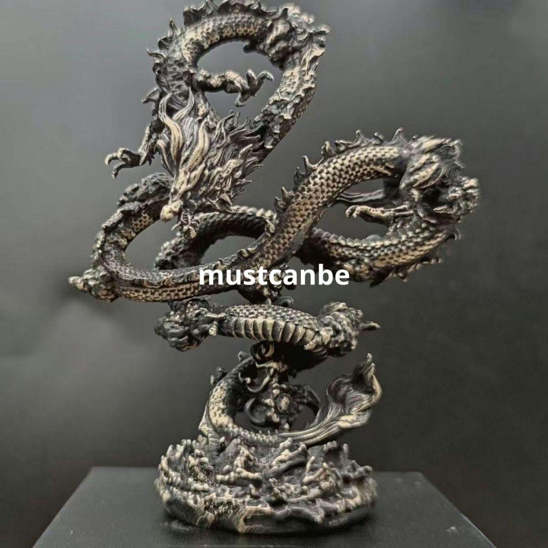 銅器 神獣 盤竜 神竜 招財 鎮宅 装飾品 工芸品 置物
