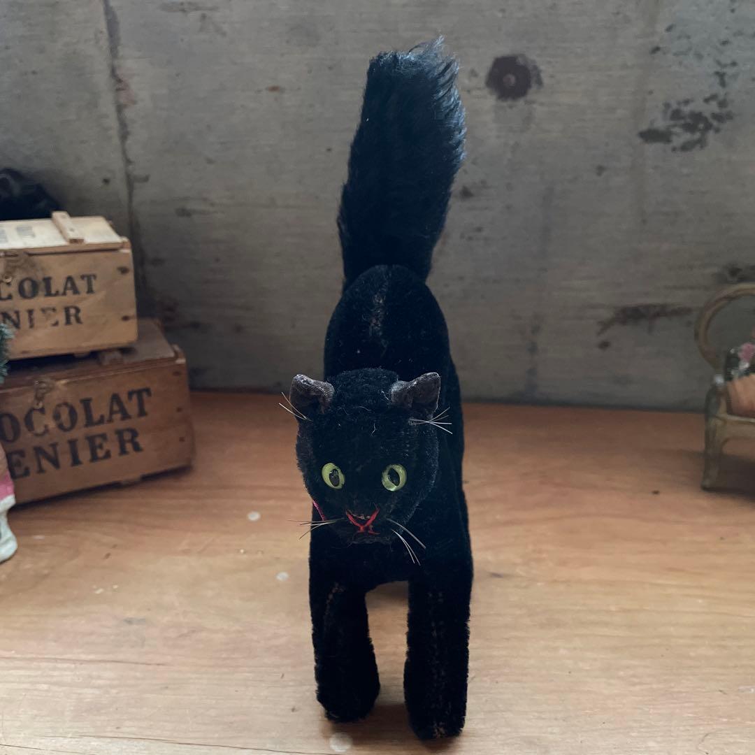 ヴィンテージ　シュタイフ　トムキャット　黒猫