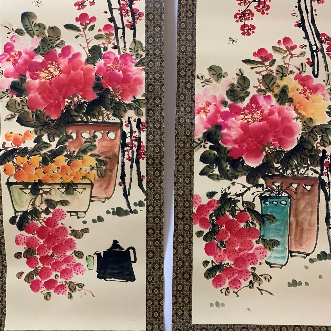 蔵出し 美術　高級品絵　巻き絵　民国時代大名家　　呉昌碩 旧蔵　掛け軸4本セット
