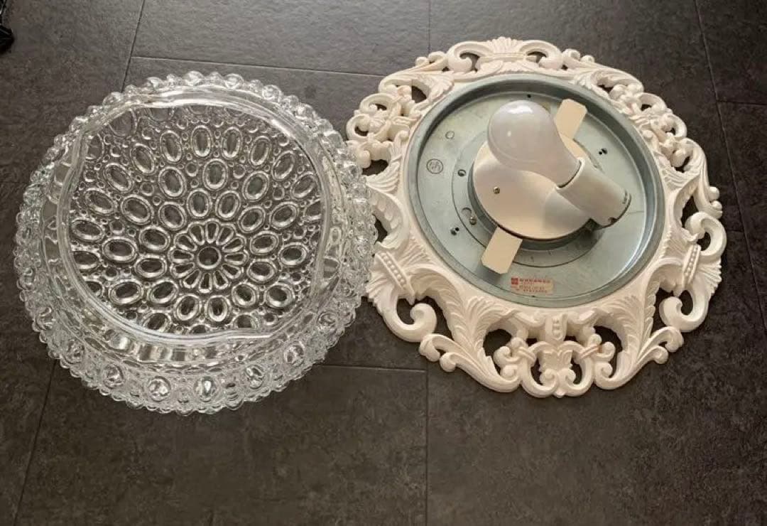 昭和レトロ　松下電工　ナショナル　白熱灯照明器具 天井照明　ガラス　ジャンク