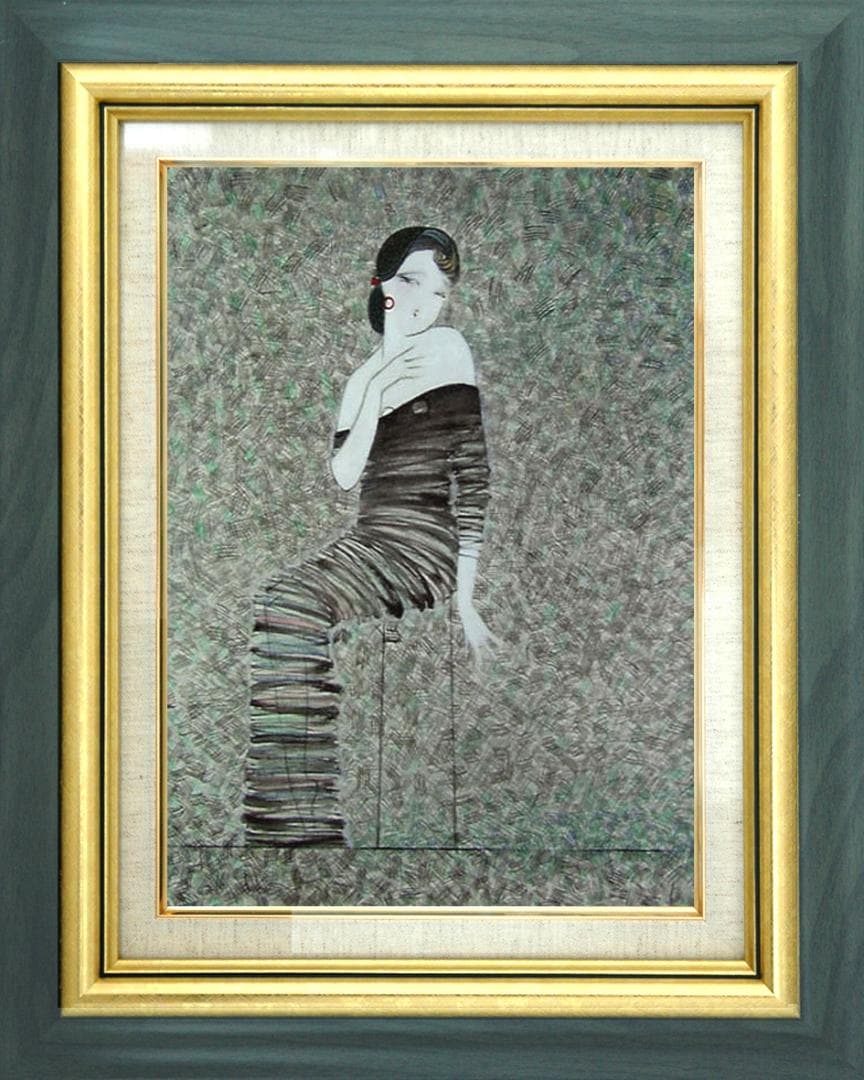 油絵 菅家令子 絵 絵画 インテリア F6-92023 人物 女性像