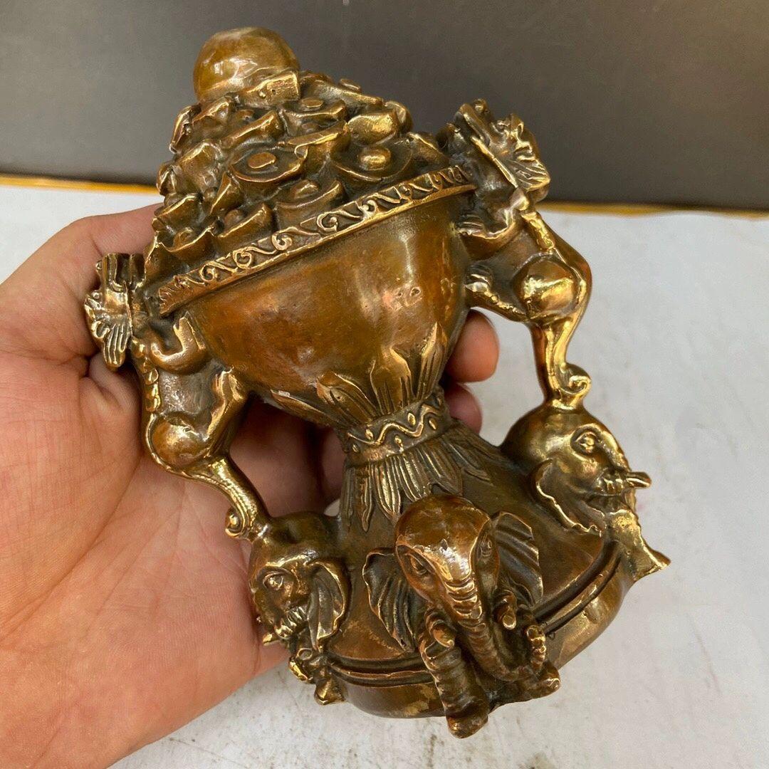 銅器 四象聚宝盆 鎮宅 辟邪 開運 風水 招財 置物 工芸品 装飾品