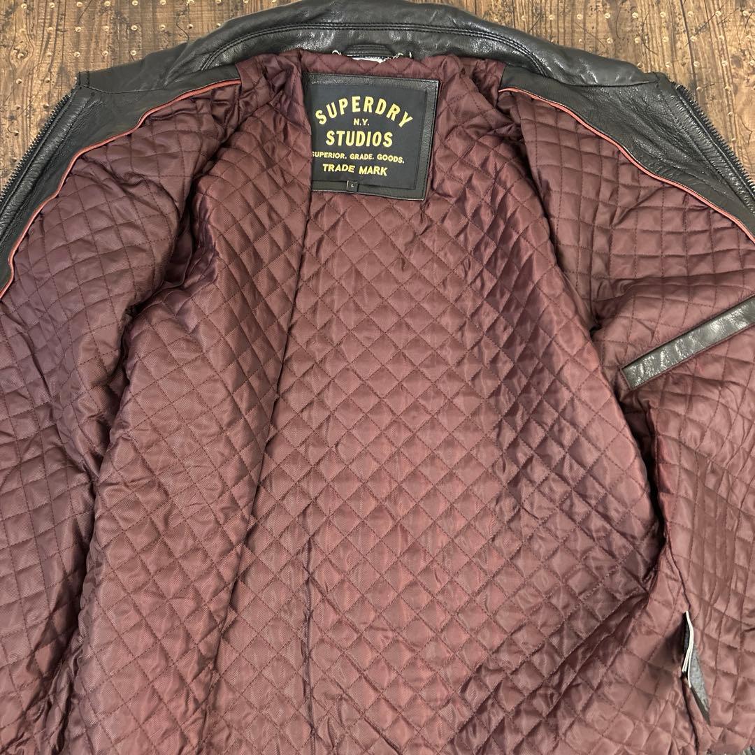 ジャケット・アウター Superdry Men's Seventies Leather Jacket