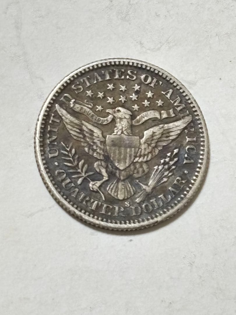 岡*満様 バーバークォーター　1907S 特年　極美品　希少　レア　古銭