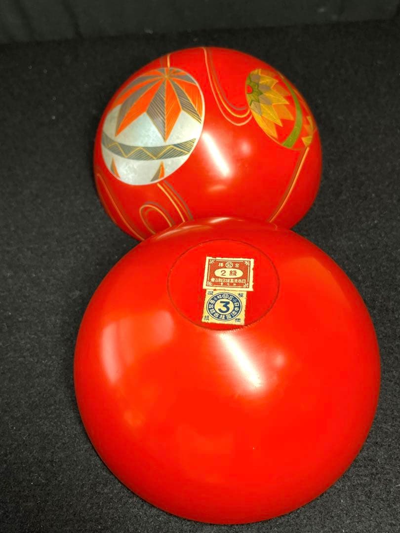 棗『手まり棗』銘々皿×5客セット漆器 天然木製 長期保管品 共箱　茶道具　古道具