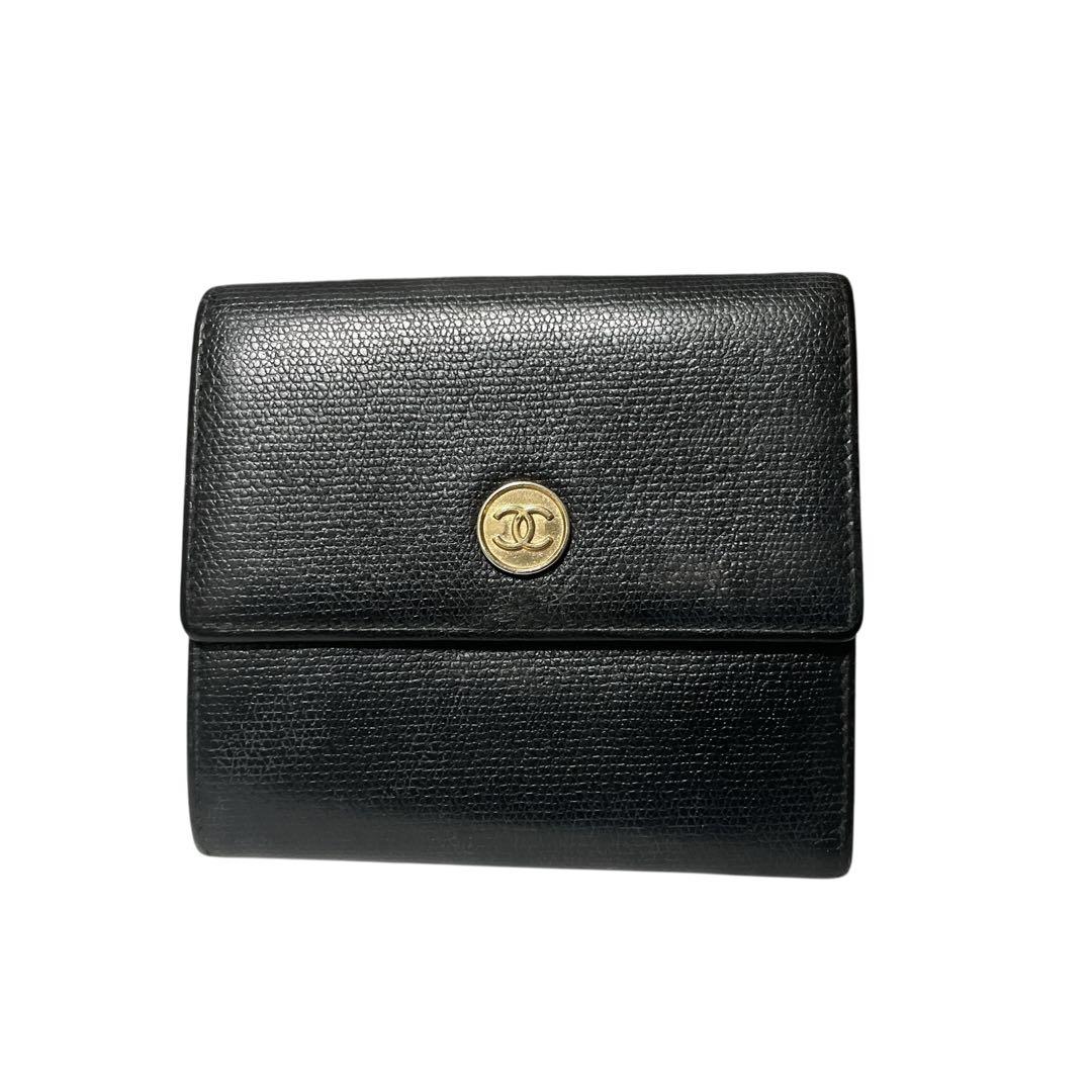 専用 CHANEL コンパクトウォレット ブラック　黒　ココボタン