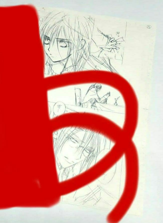 ★ヴァンパイア騎士　下絵 特典　原画展★直筆イラスト 原稿　優姫 理事長