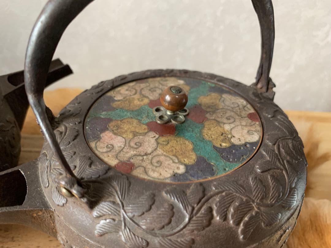 七宝蓋 銚子 一対 共箱 唐物 骨董 茶道具 鉄瓶