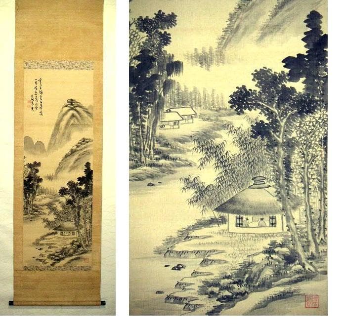 ♥掛軸　山水図　成木 星洲 　掛け軸　骨董品
