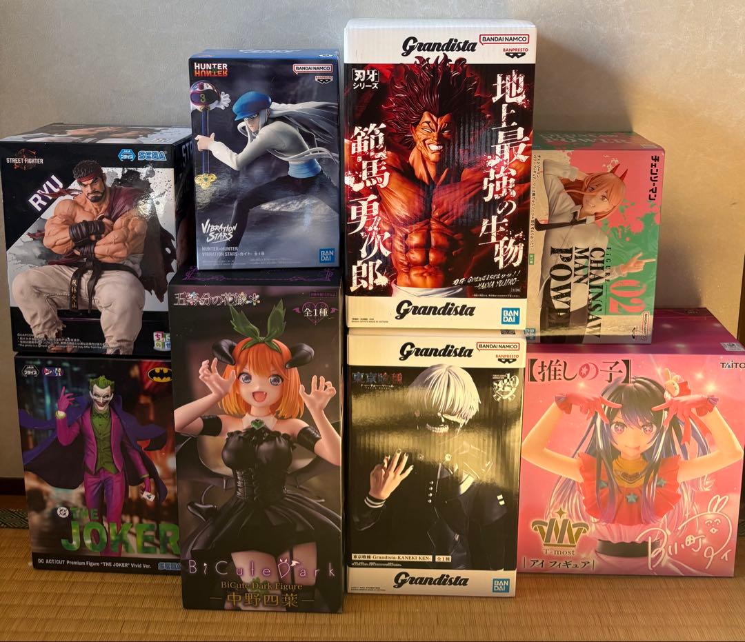 プライズフィギュアまとめ売り(チェーンソーマン、東京グール、範馬勇次郎、など)