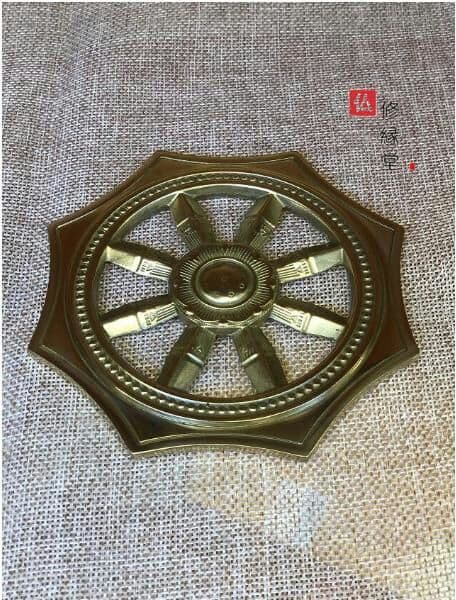 真言宗法具 法器 2点セット 回転法輪 法輪·輪宝 真鍮製