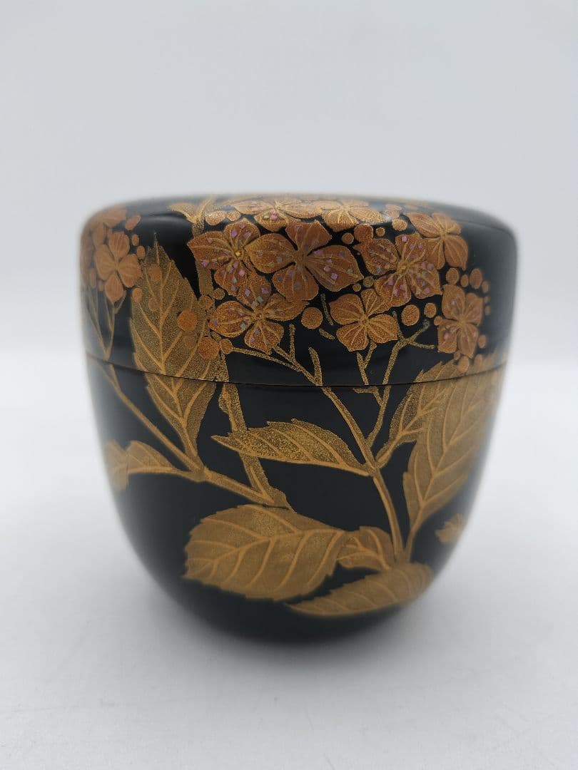 b853【新品・未使用】大棗 紫陽花 村田道寛 木箱 茶道具