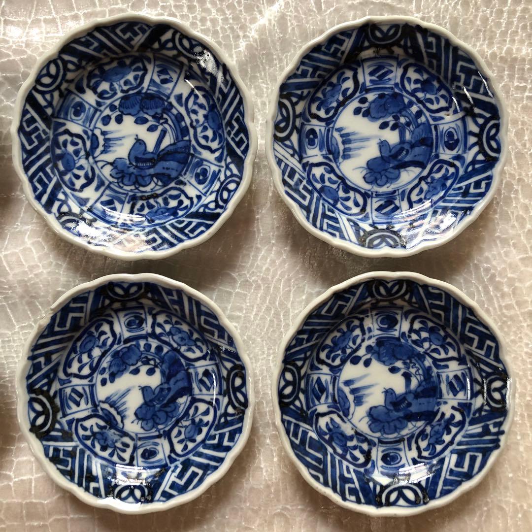 古伊万里 芙蓉手染付花鳥図手塩皿20枚　文化文政期