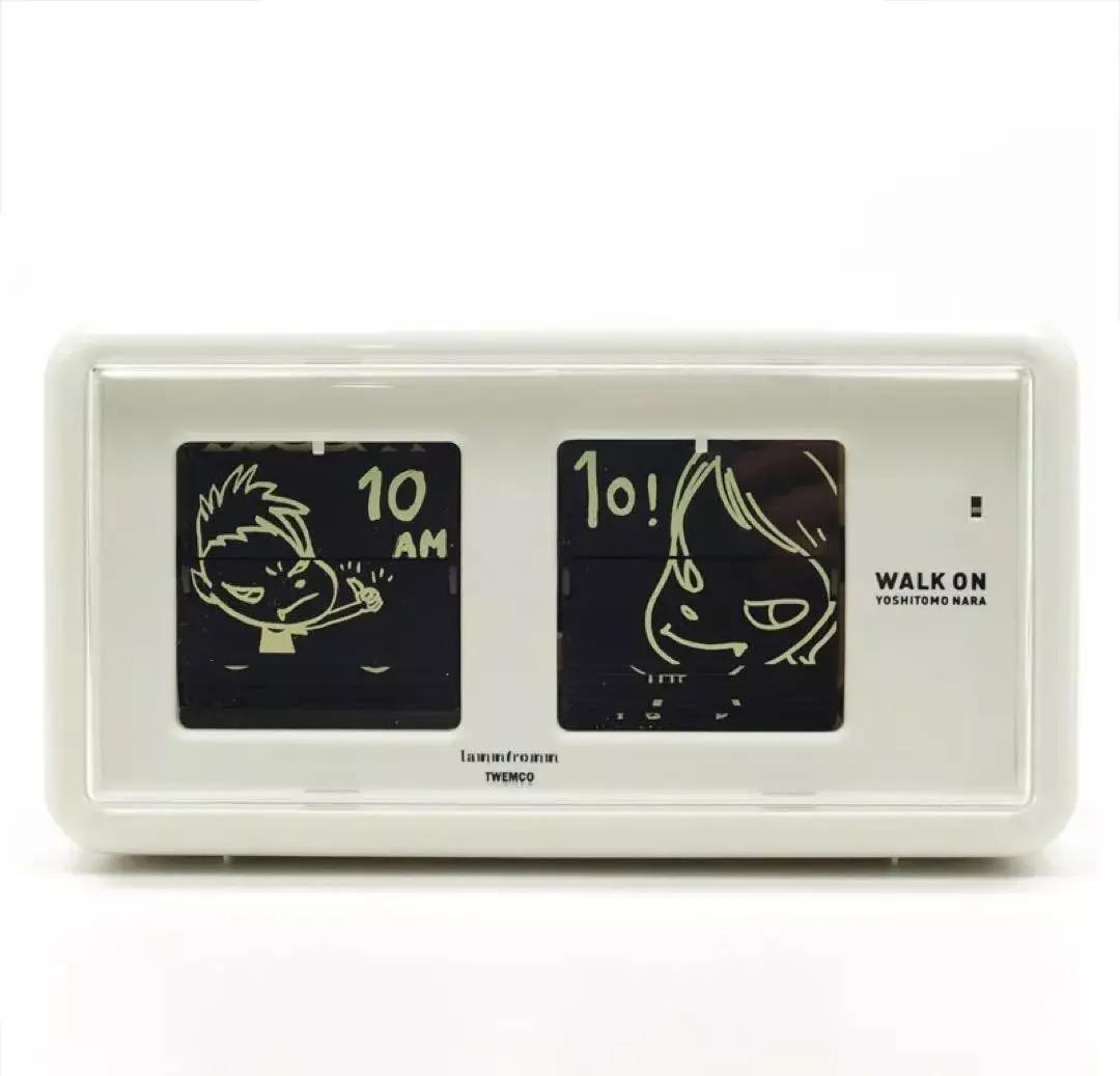 【新品／未開封・保証付き】奈良美智 パタパタクロック WALK ON ホワイト