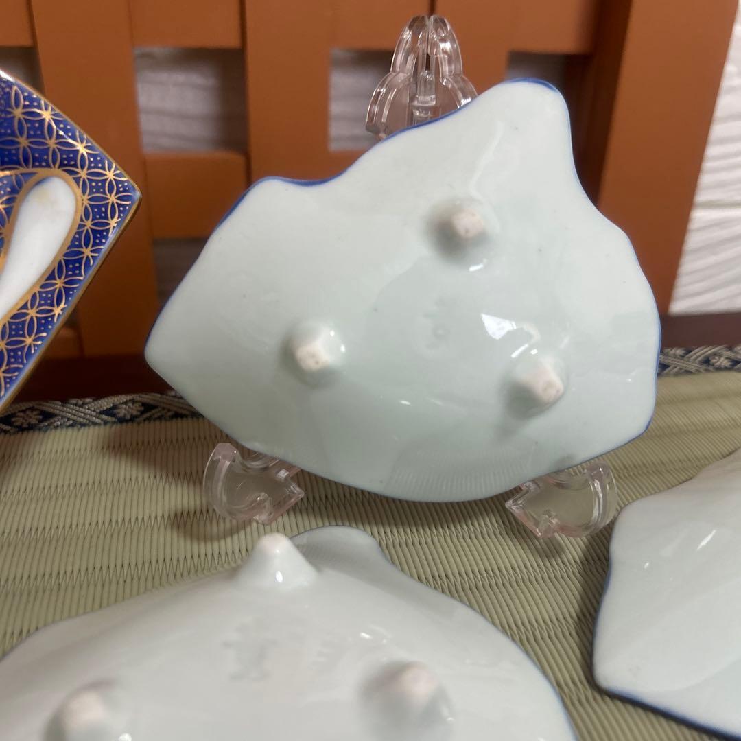 賞美堂　其泉　有田焼　姫型　銘々皿　6枚　まとめ売り　希少