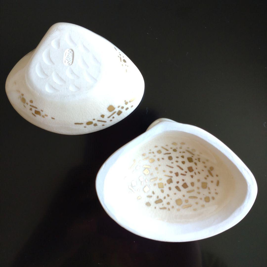 香合　京焼　仁清写　蛤　宝尽絵　久世久宝　共箱　新品・未使用品
