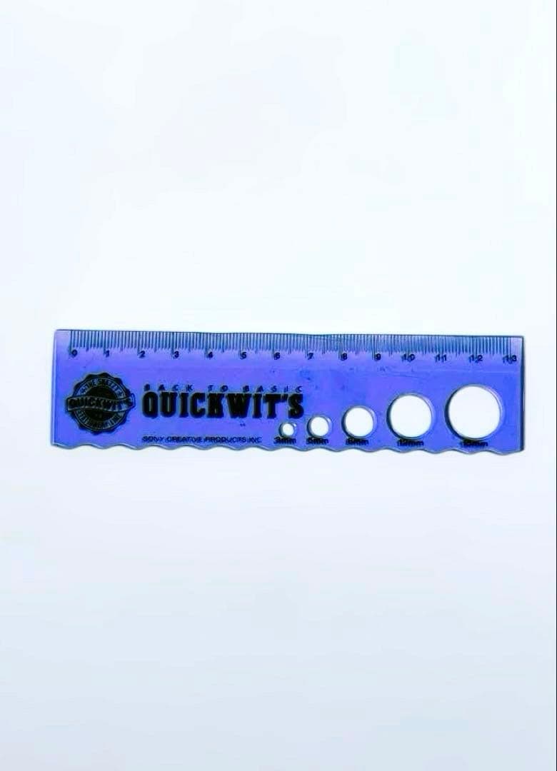 【匿名配送】QUICKWITS 紫色 定規　ものさし　 文房具　1987