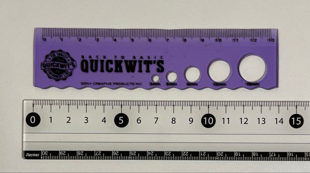 【匿名配送】QUICKWITS 紫色 定規　ものさし　 文房具　1987