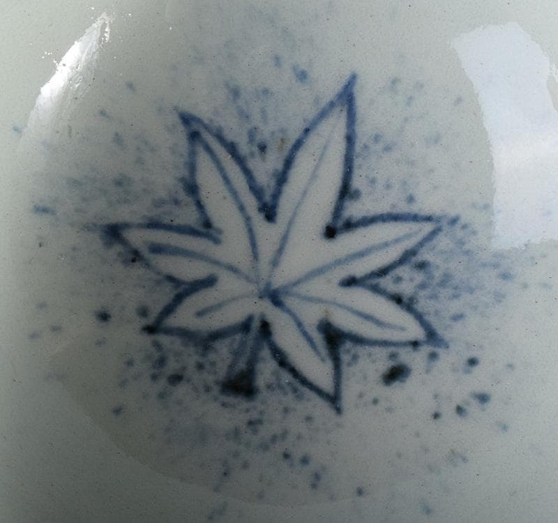 伊万里焼　古伊万里　初期伊万里吹墨染付　花文碗　時代箱　C　R5004
