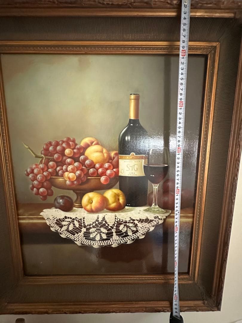 パリ画廊購入 大型油彩画 サイン入 額縁付 高級インテリア絵画