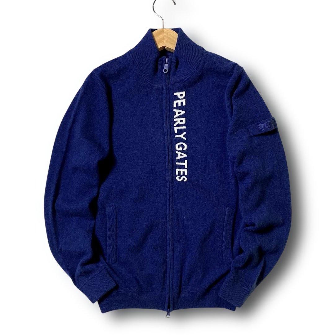 1 パーリーゲイツ 定4.2万 カシミヤ100% ニットブルゾン セーター 紺