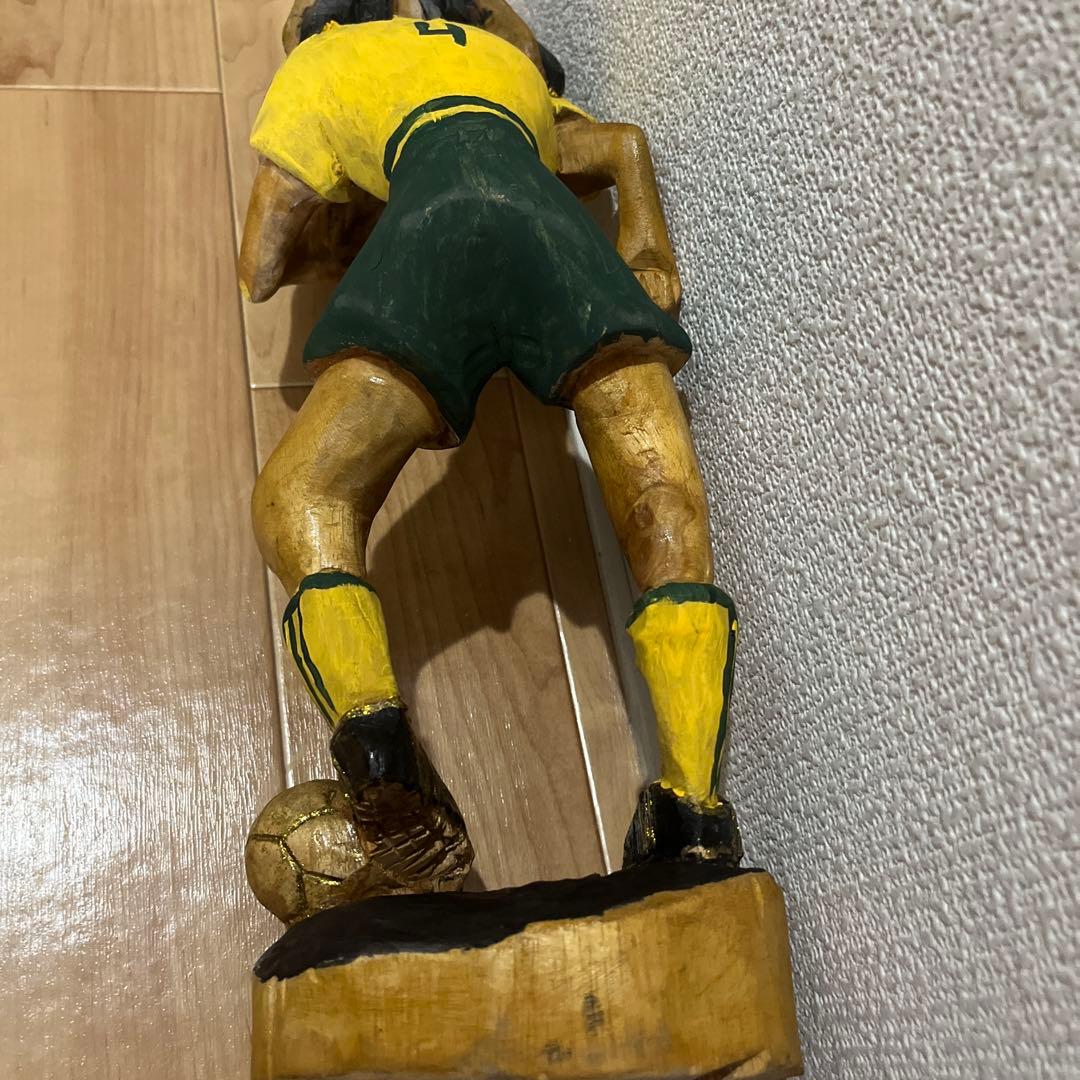 ジャマイカ　レゲエ　サッカー 木彫り　ボブマーリー ラスタ　90s