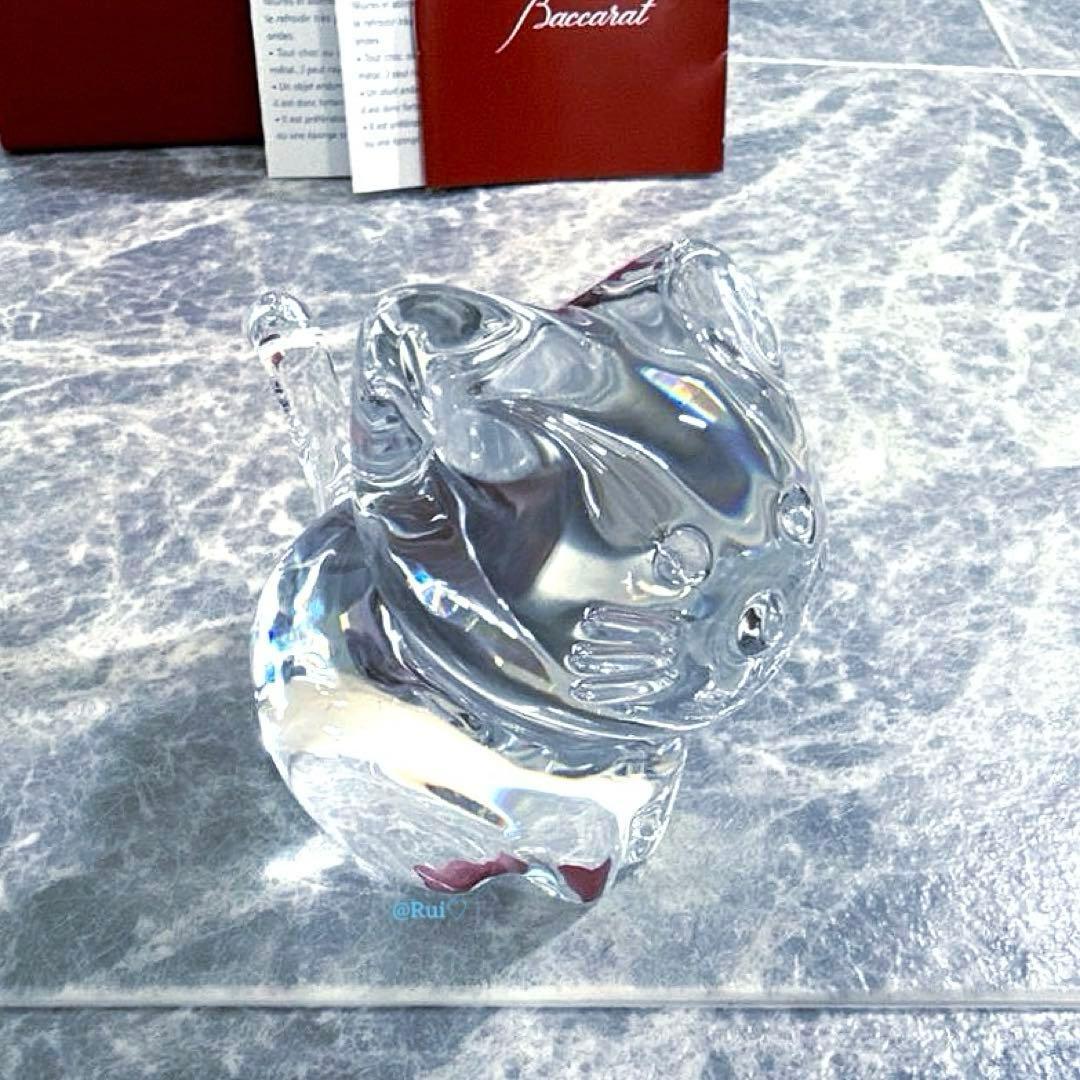 新品 美品 希少 バカラ クリスタルガラス ミニマルズ キャット フィギュリン