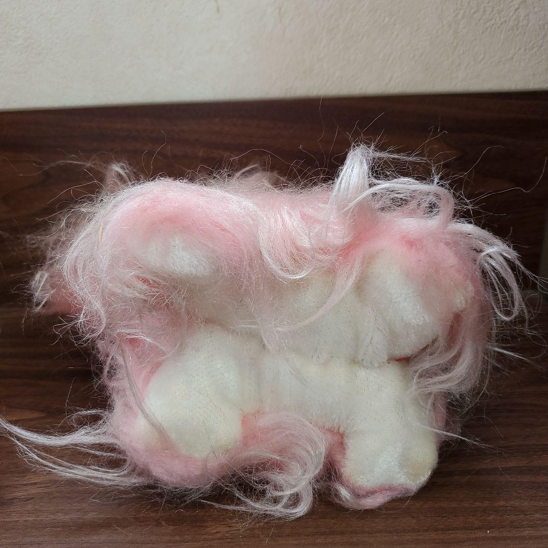 ☆ お手入れワンちゃん ぬいぐるみ ピンク 昭和レトロ 犬 ファンシー