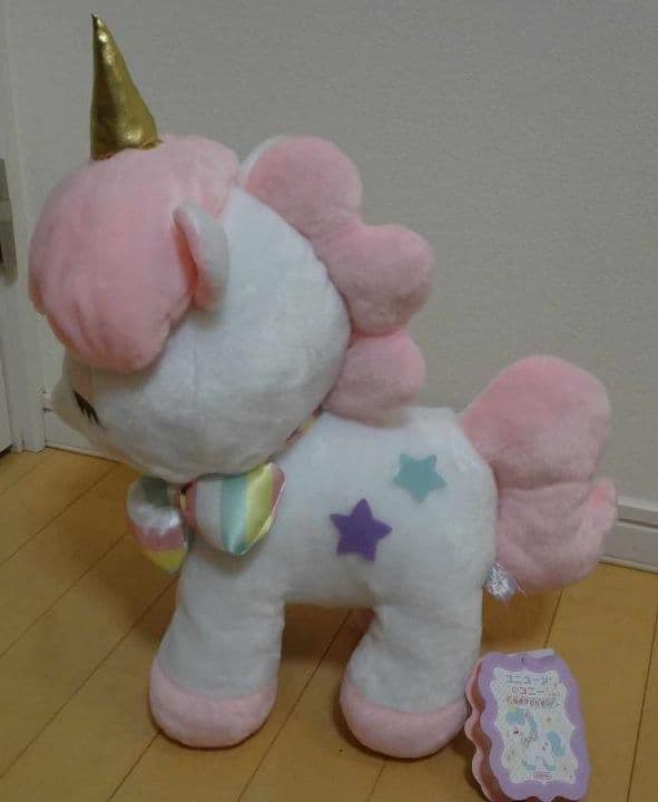 ユニコーンのコニー ゆめかわリボン ローズ　BIG ぬいぐるみ　ピンク