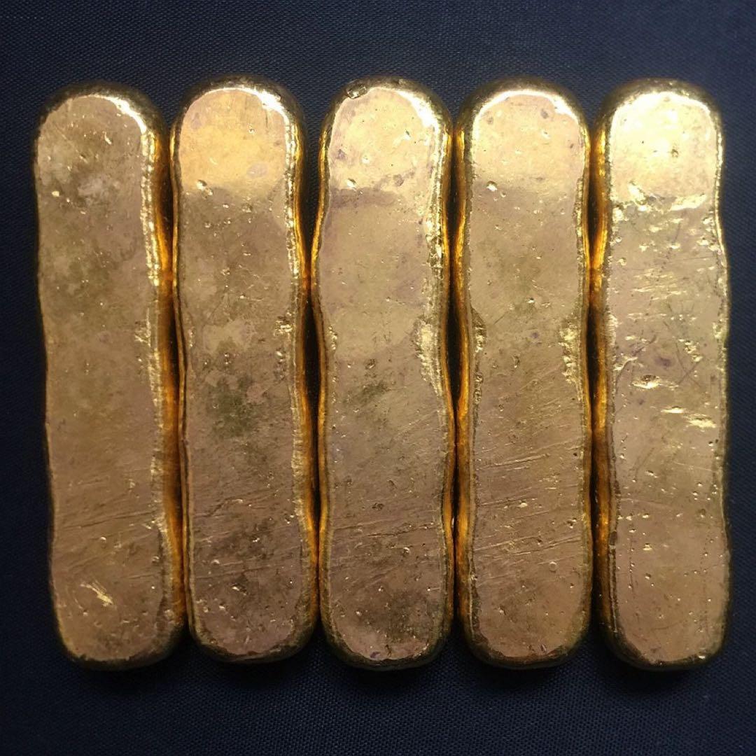 中国 5個セット 金條 金塊 金錠 稀少 コレクション 工芸品 裝飾品 収蔵品