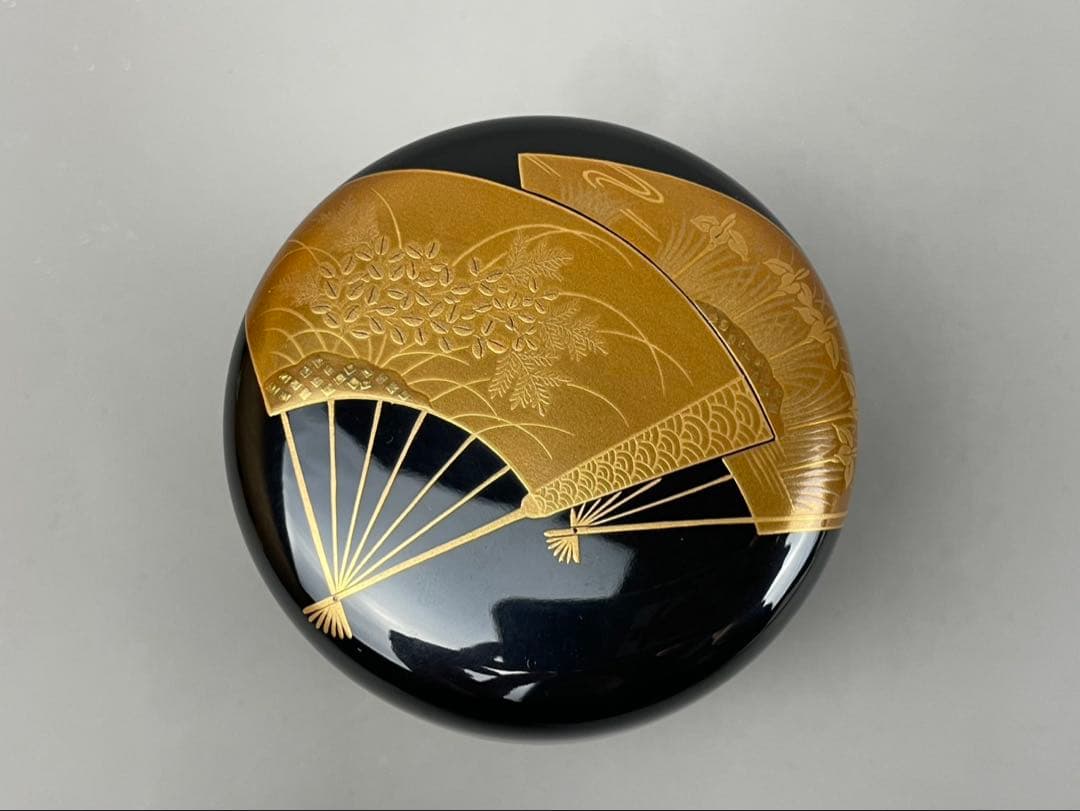 加賀蒔絵師 牧野正峰 最上位作 共箱共布付 茶道具 在銘扇面