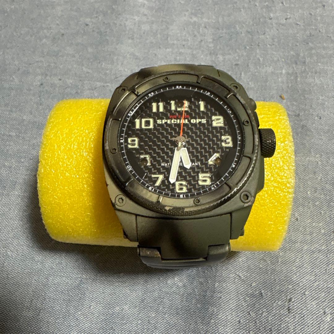 稼働■正規品【MTM】QZ スペシャルOPS 330FT ラウンド 黒文字盤
