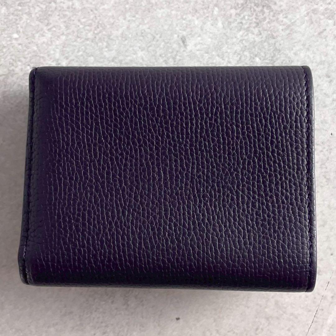 【極美品】 ロエベ トライフォールド アナグラム タン 三つ折り財布 パープル