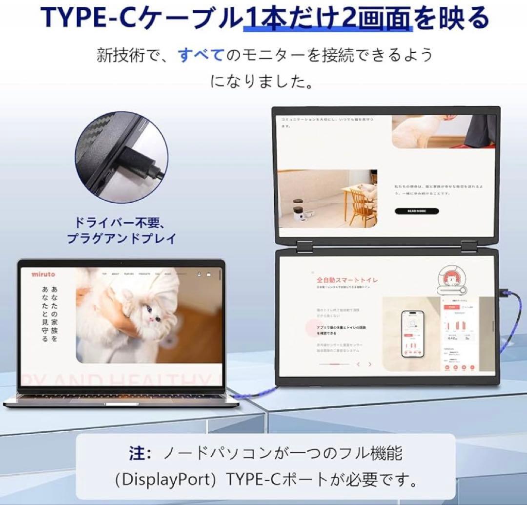 LivElect 21\" 15.6インチ フルHD モニター M4