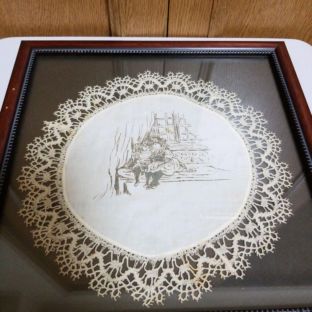 今だけお値下げ  アンティークレースに描かれた鉛筆画