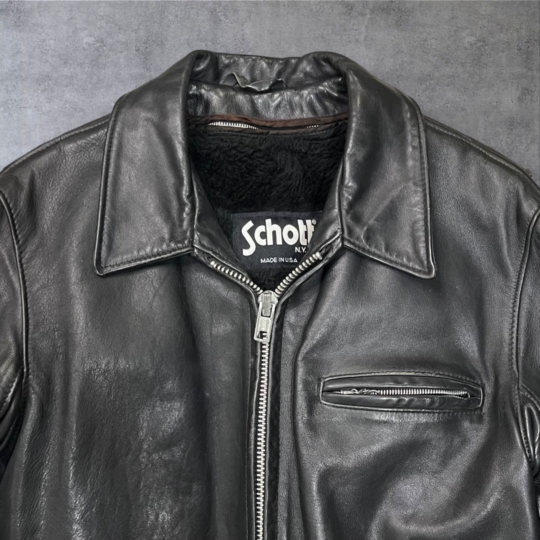 美品 schott 642 レザージャケット シングルライダース 牛革 40 黒