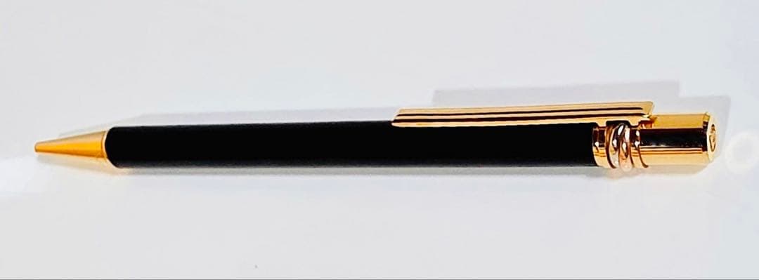 Must de cartierマストドゥカルティエ金色トリニティ黒ボールペン箱付