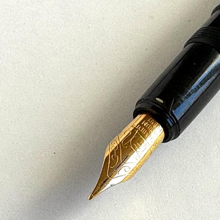 [美品] 加藤製作所 セルロイド 万年筆 FF GNストライプ