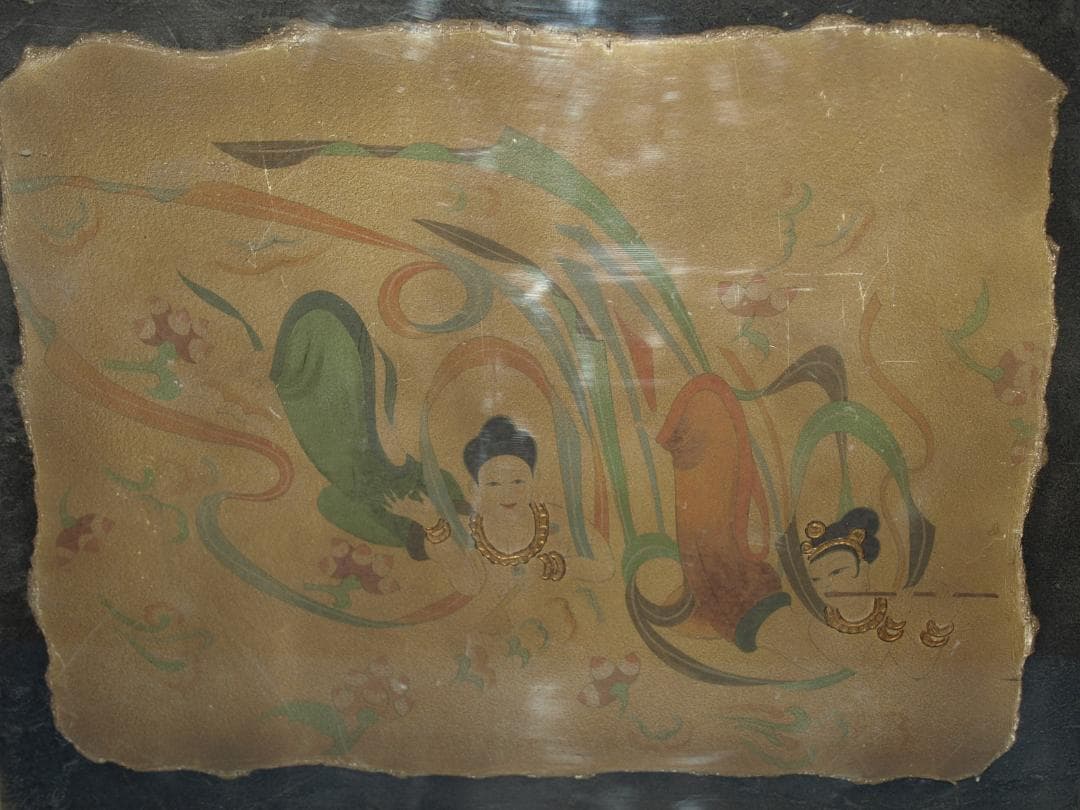 敦煌莫高窟壁画 人物像 発掘品　骨董品 Z0939B34