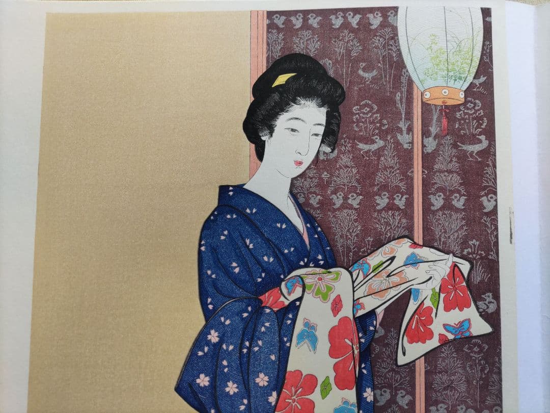新版 橋口五葉集 夏装の娘 丹青社版 美人画 木版画 大判