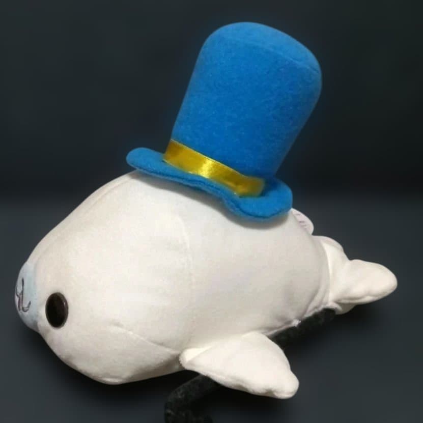 まめゴマ　ぬいぐるみ　まめゴマ日記　しろゴマ　シルクハット ステッキ持ち