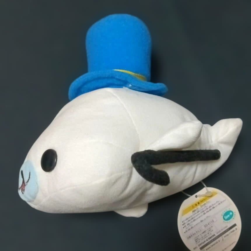 まめゴマ　ぬいぐるみ　まめゴマ日記　しろゴマ　シルクハット ステッキ持ち