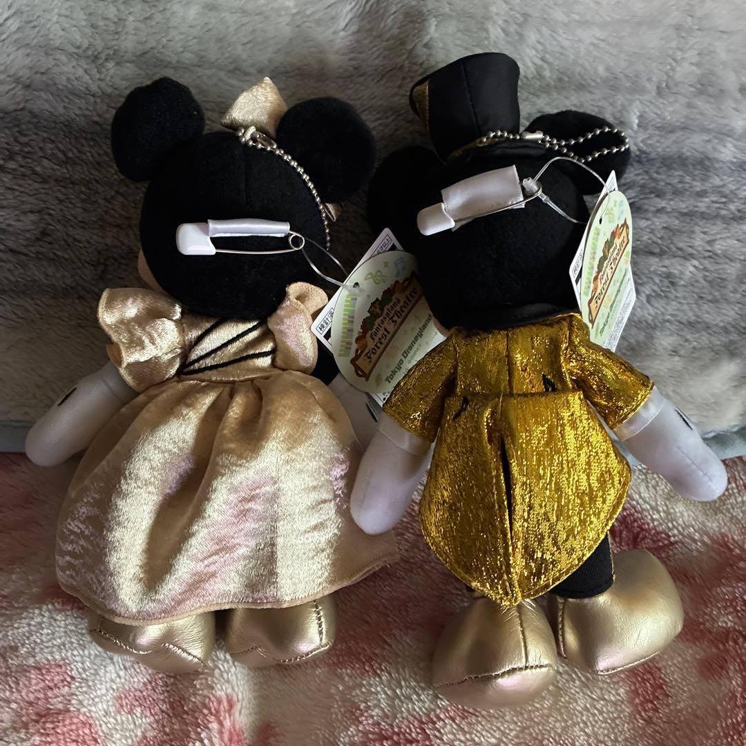 マジカルミュージックワールドフォレストシアターぬいぐるみバッジ　ミッキーミニー