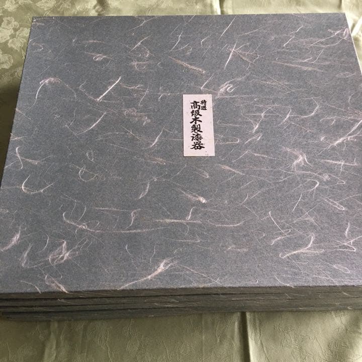 半月盆　半月膳　会席膳　５枚　漆塗り　木製　蒔絵　朱　元箱付き　お正月