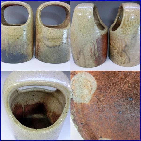 手炉■手あぶり 古い陶器の火鉢 2個 彦爵 備前 手火鉢 小火鉢 火器 骨董品■