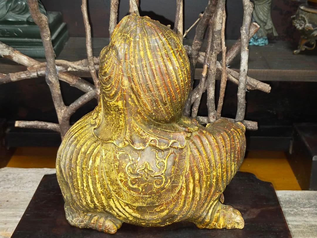 ♥値下げ！中国　石彫　彫刻作品　２．５ｋｇ　獣　達磨　石製　骨董　古玩