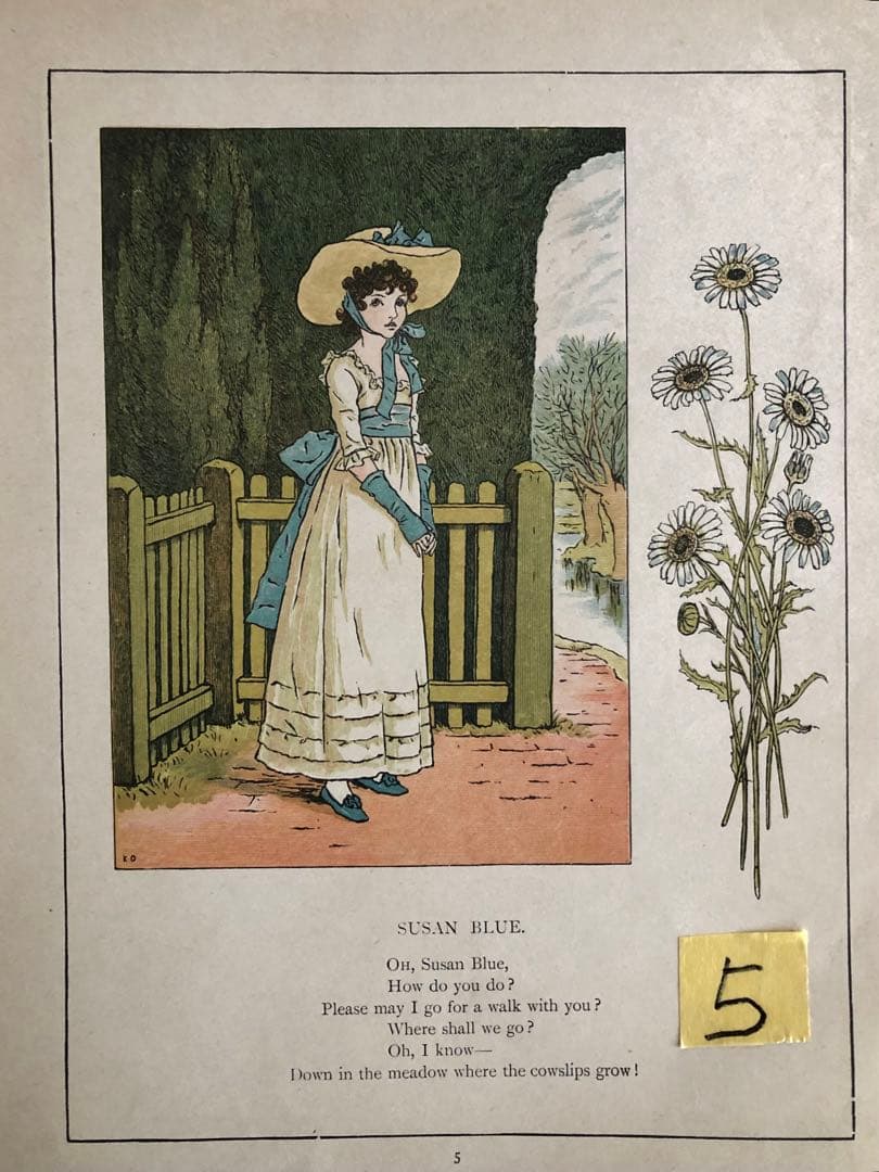1885年に出版された ケイト・グリーナウェイの 多色版画で製作された絵本