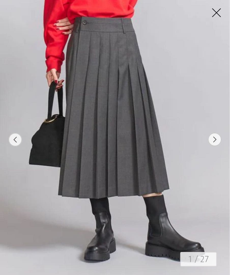 【BEAUTY&YOUTH】ラッププリーツスカート